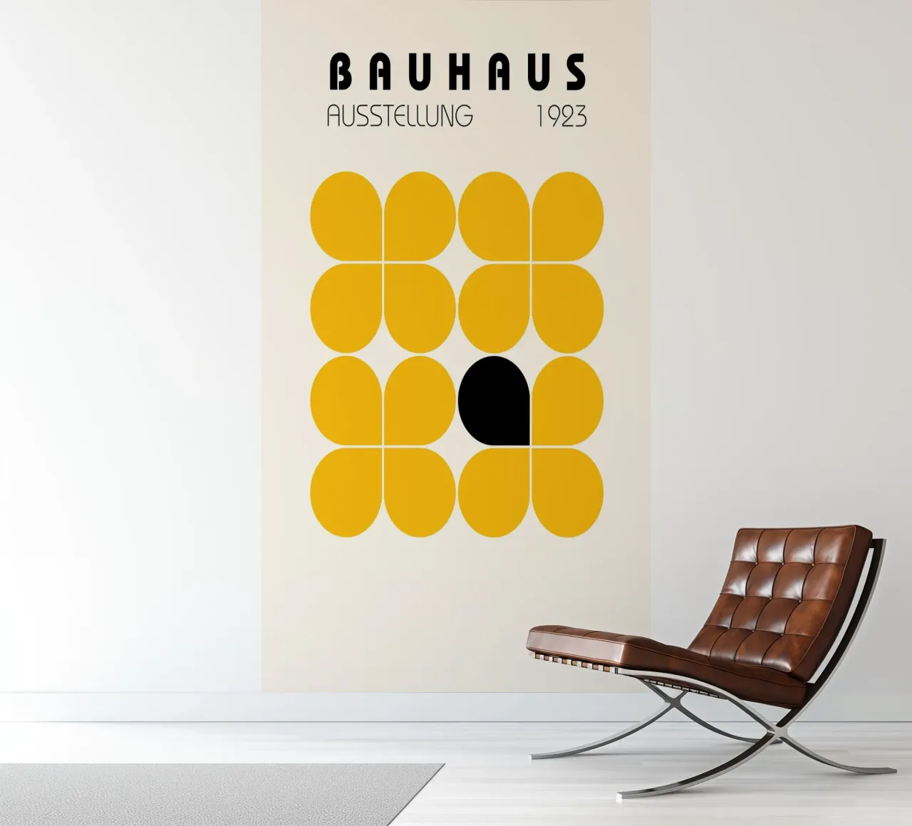 Bauhaus 1923 Abstrakt Gelb Schwarz Formen Fototapete von NorwesClub