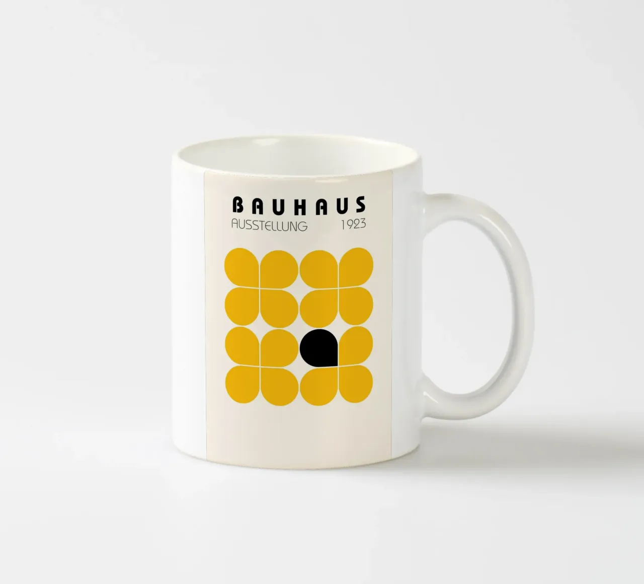 Bauhaus 1923 Abstrait Jaune Noir Formes mug en céramique de NorwesClub