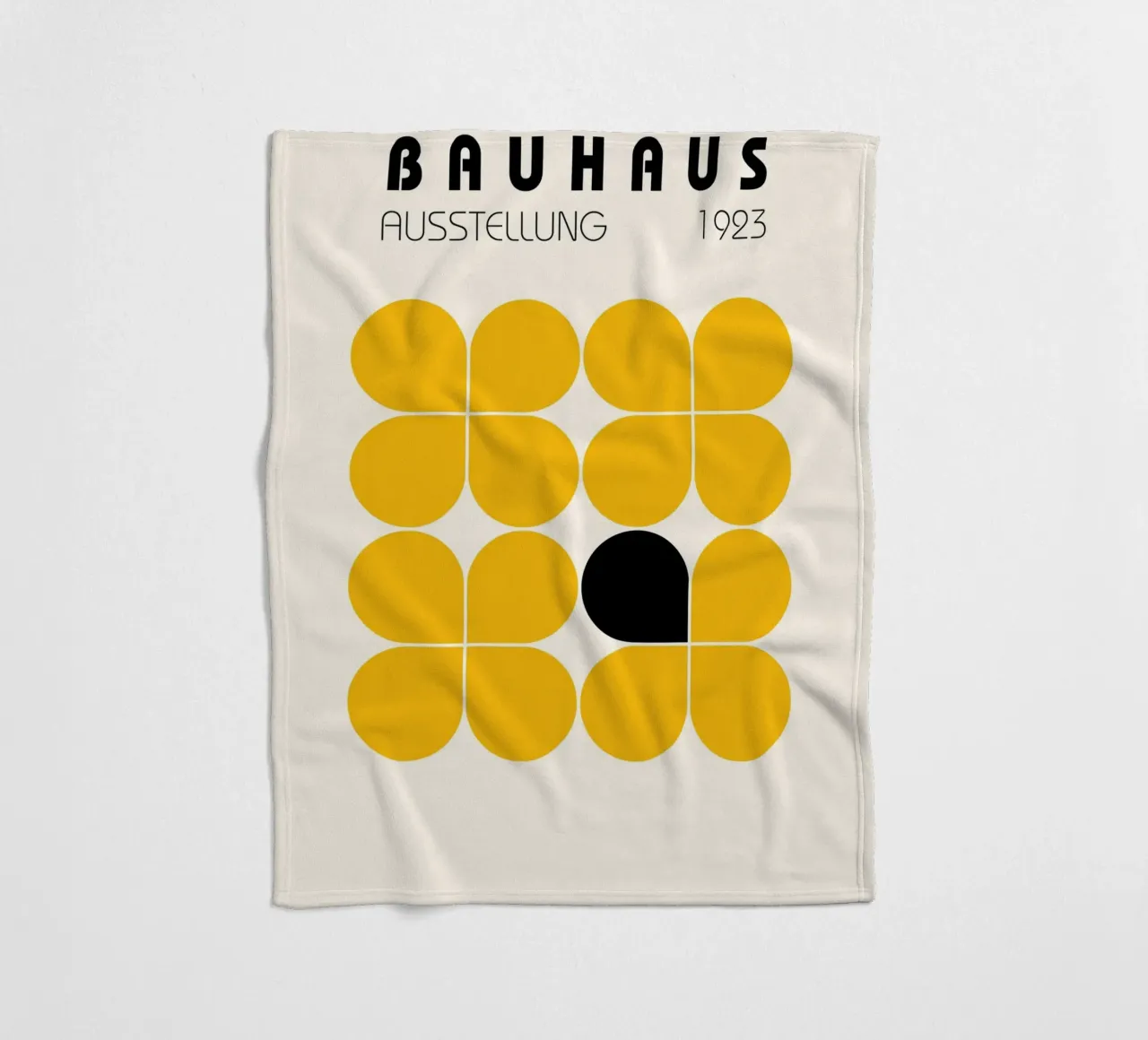 Bauhaus 1923 Abstrait Jaune Noir Formes plaid polaire de NorwesClub
