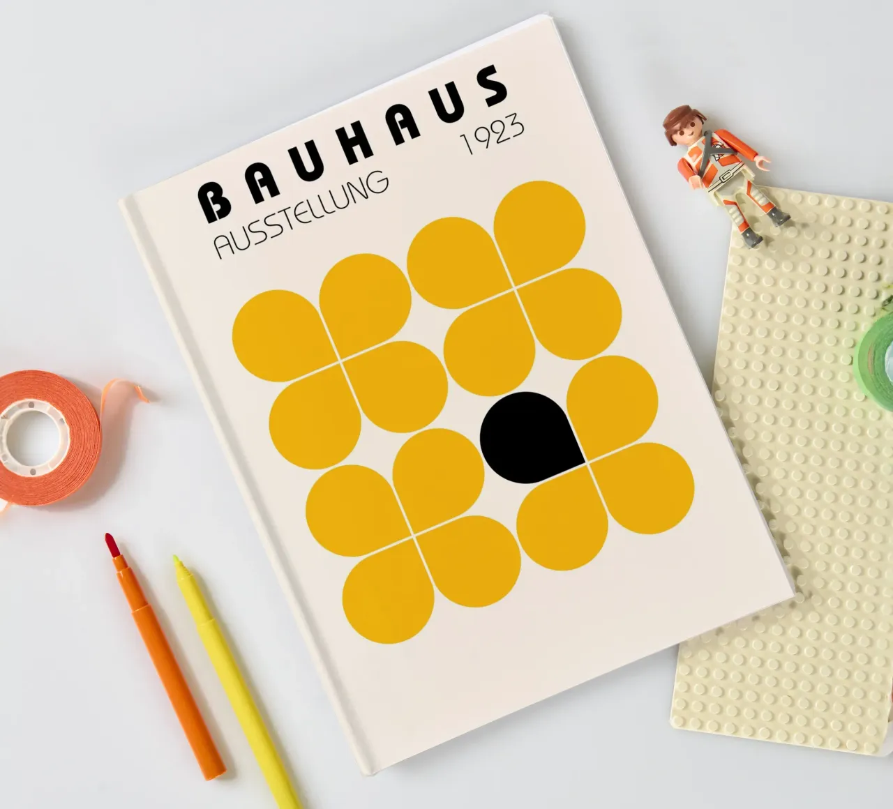 Bauhaus 1923 Abstrait Jaune Noir Formes carnet de notes de NorwesClub