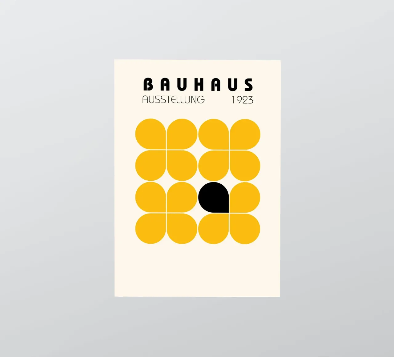 Bauhaus 1923 Abstrait Jaune Noir Formes autocollant de NorwesClub