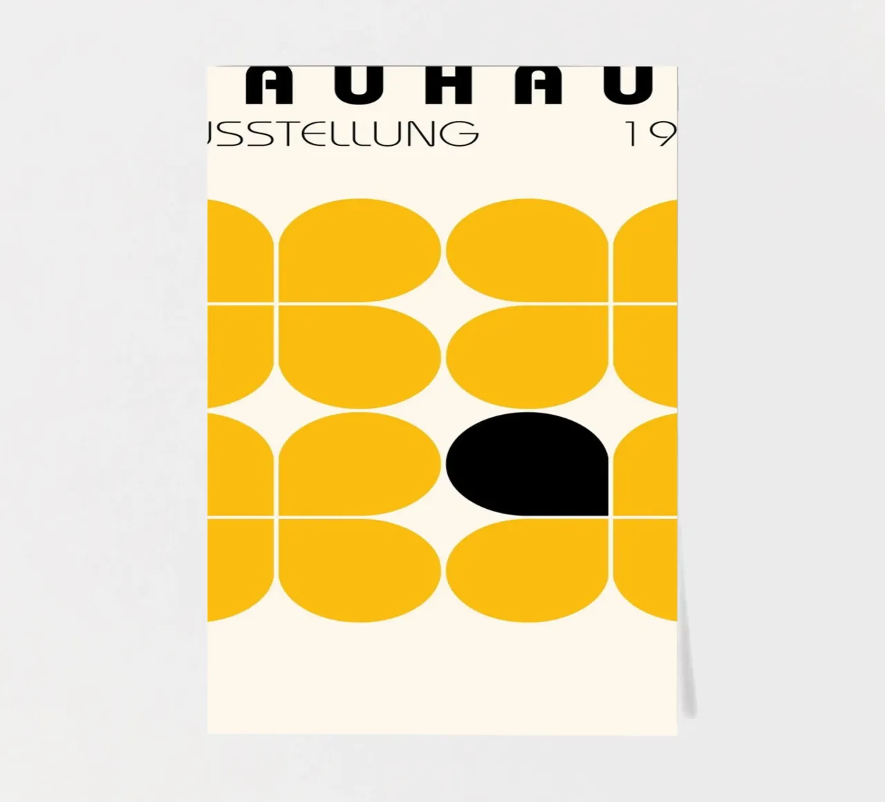 Bauhaus 1923 Abstrait Jaune Noir Formes planche autocollant de NorwesClub
