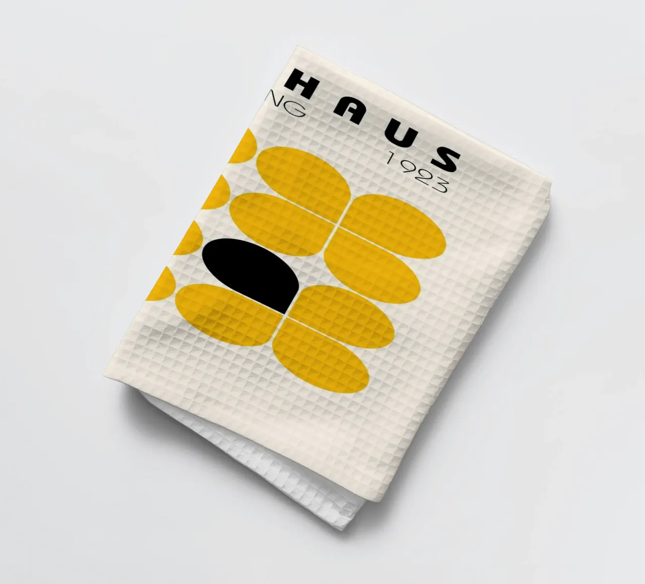 Bauhaus 1923 Abstrait Jaune Noir Formes torchon de NorwesClub