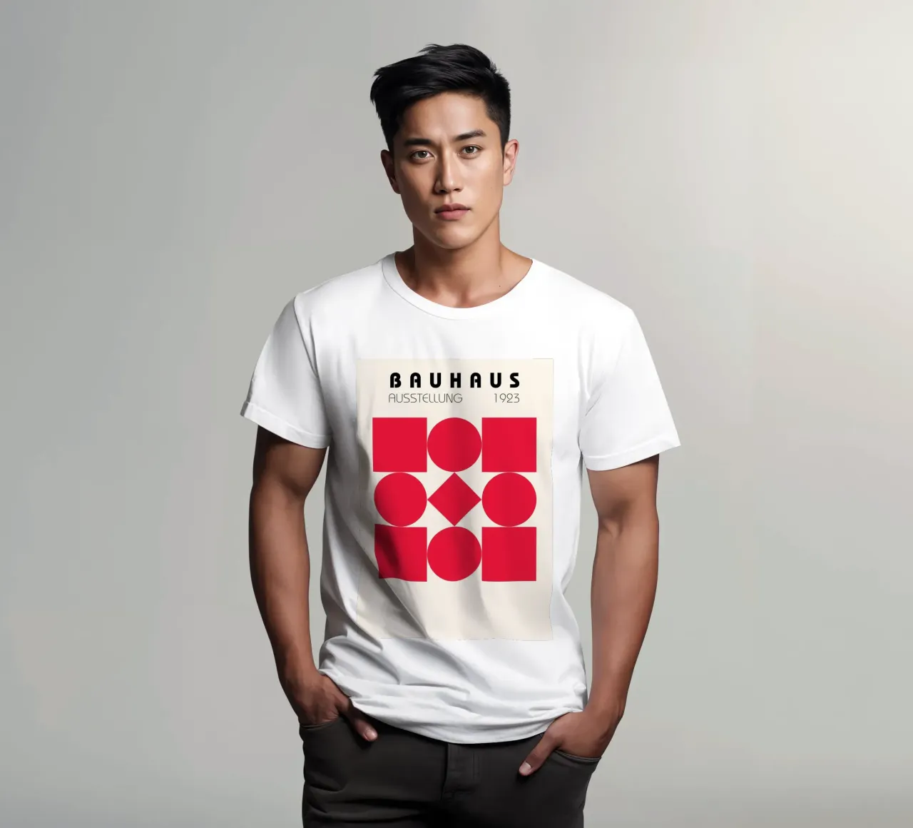 Poster Bauhaus 1923 Forme Geometriche Rosse t-shirt da NorwesClub