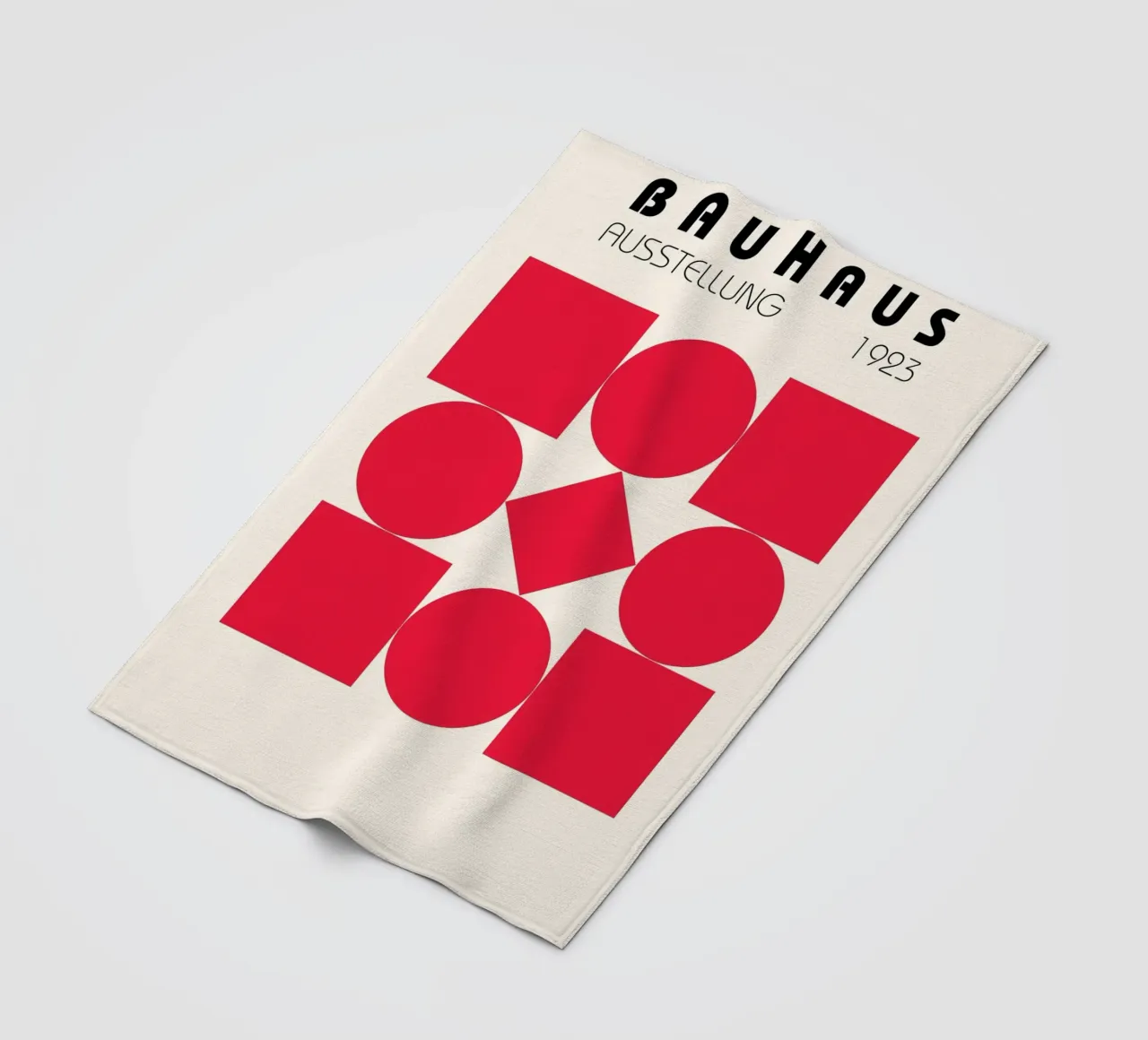 Poster Bauhaus 1923 Forme Geometriche Rosse coperta in pile da NorwesClub