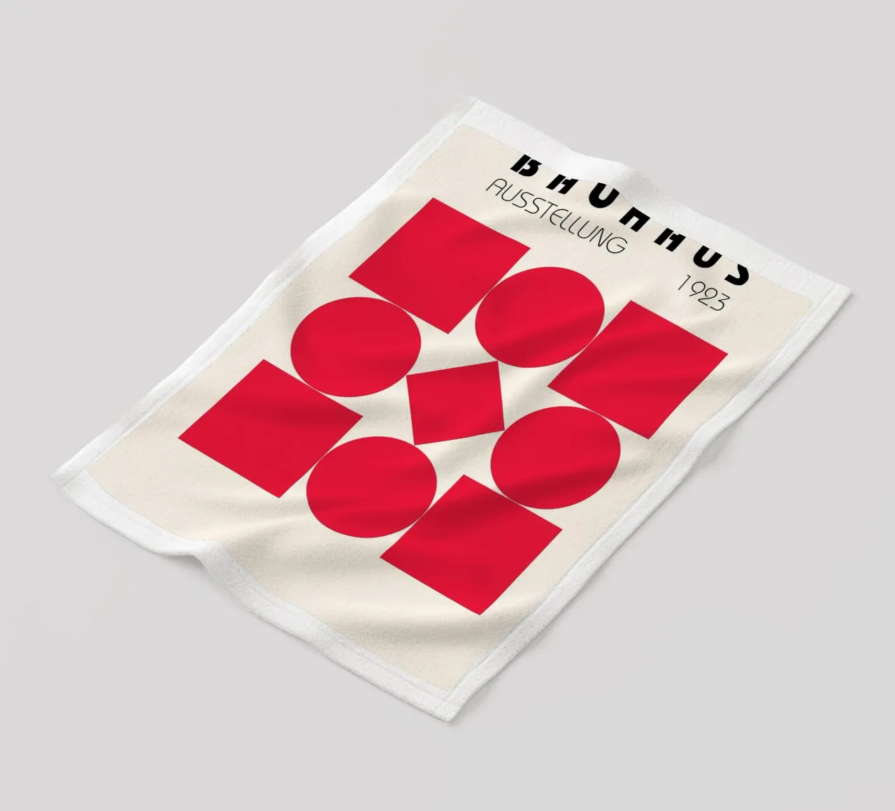 Poster Bauhaus 1923 Forme Geometriche Rosse coperta in pile da NorwesClub