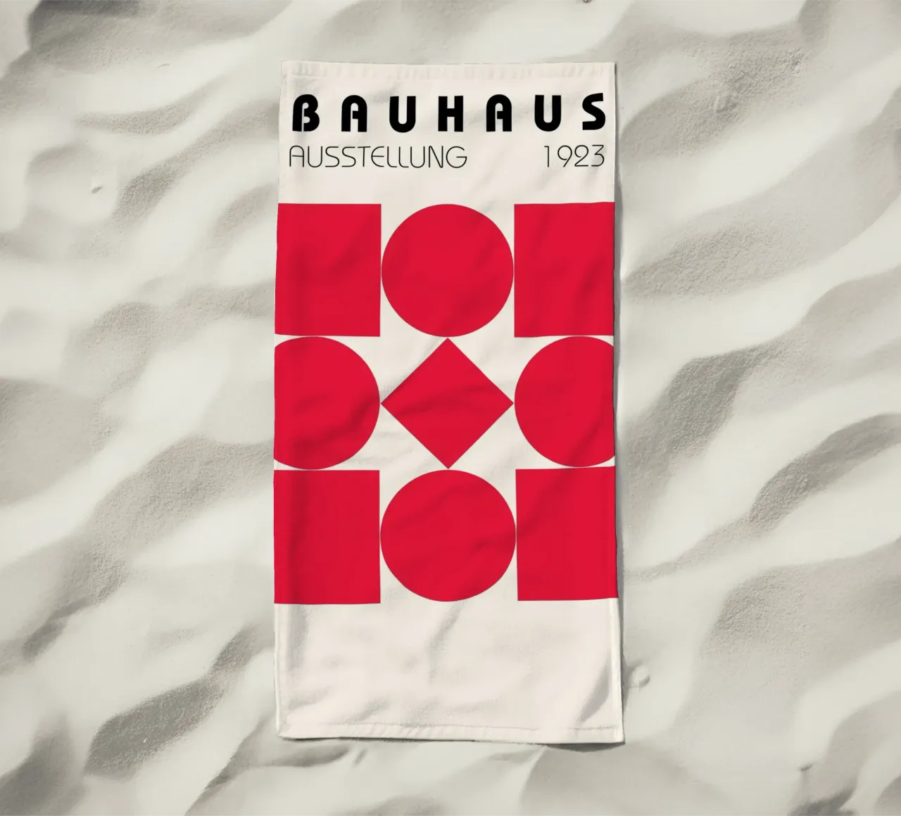 Poster Bauhaus 1923 Forme Geometriche Rosse telo mare da NorwesClub