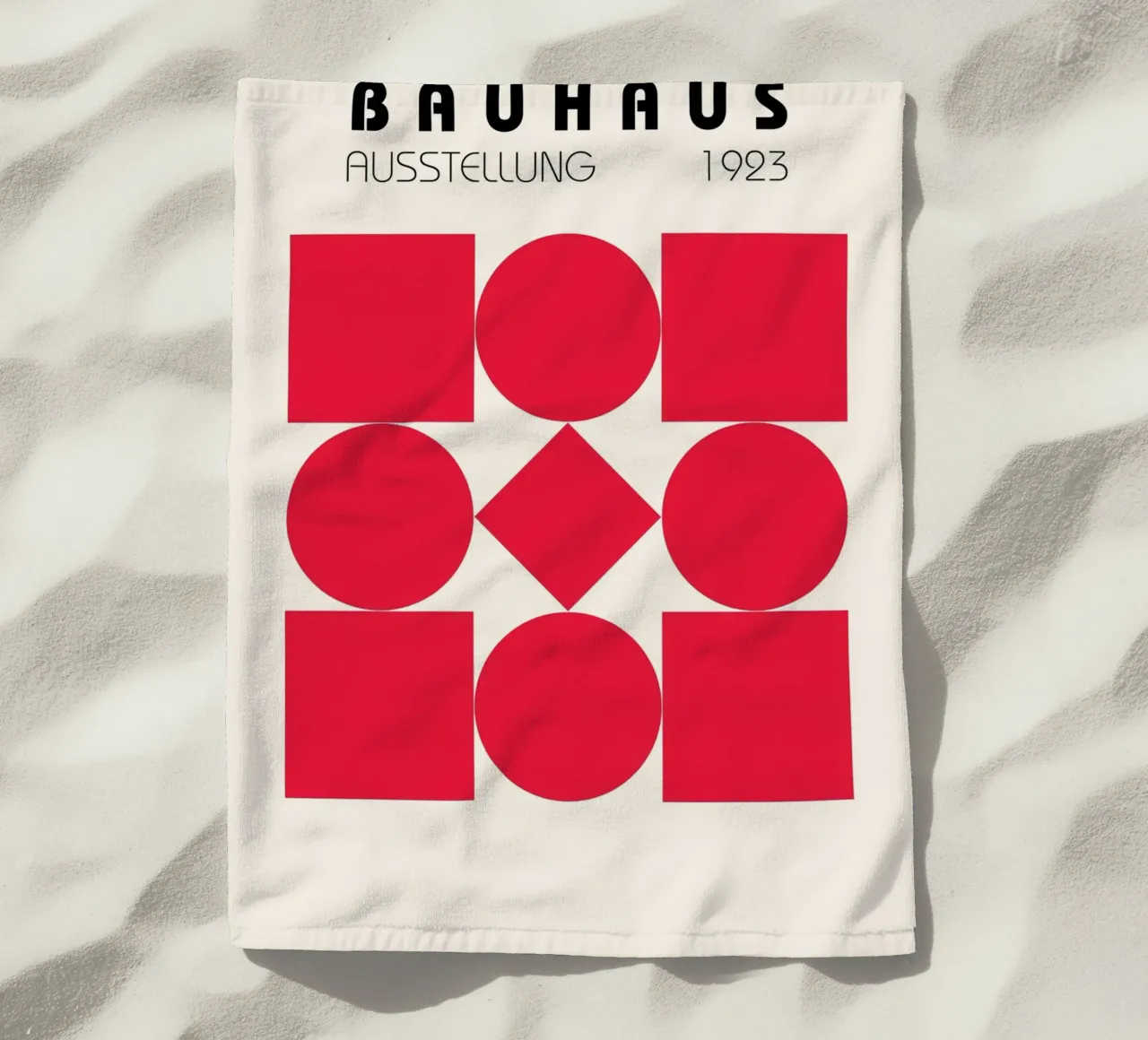 Poster Bauhaus 1923 Forme Geometriche Rosse telo mare da NorwesClub