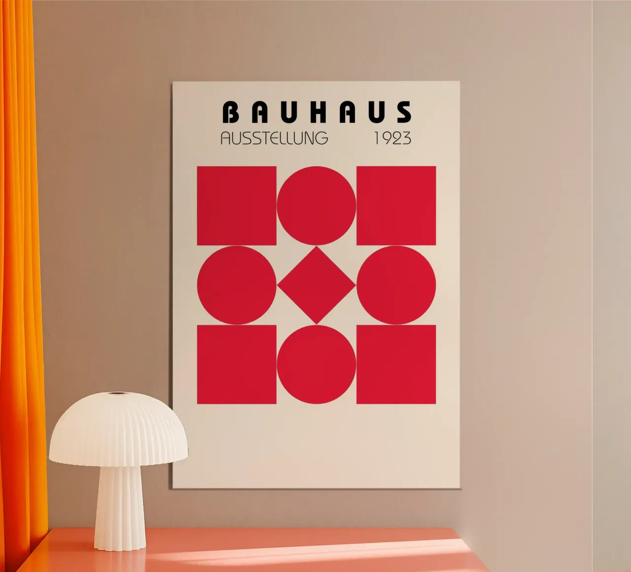 Poster Bauhaus 1923 Forme Geometriche Rosse alluminio dibond da NorwesClub