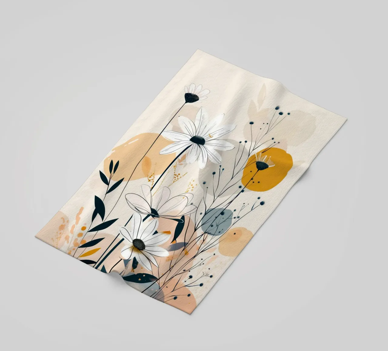 Fiori di margherite telo mare da Justyna Jaszke JBJart