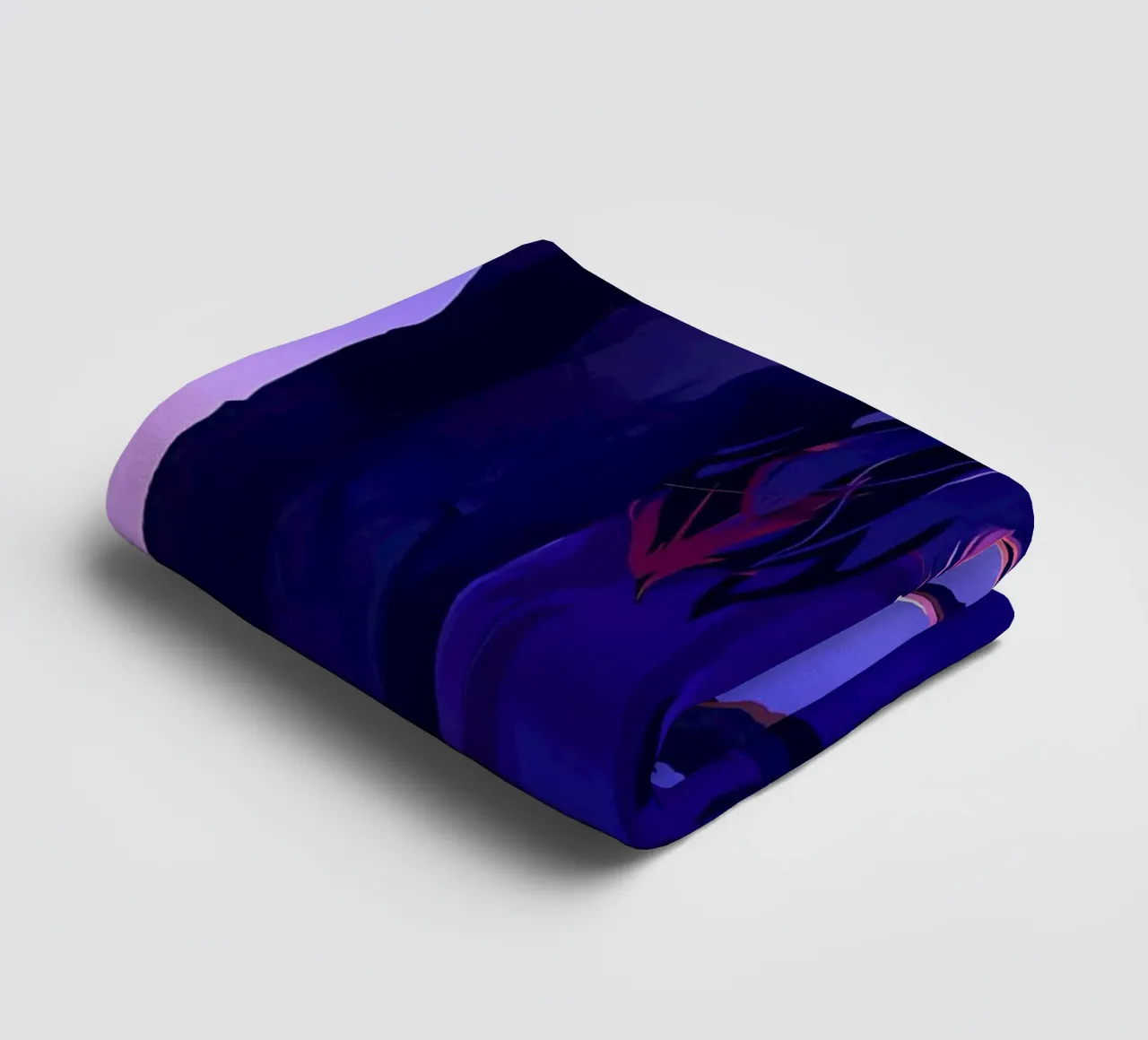 Fille debout à côté d'un arbre regardant le ciel violet Lofi Art serviette de bain de LoFi Gallery
