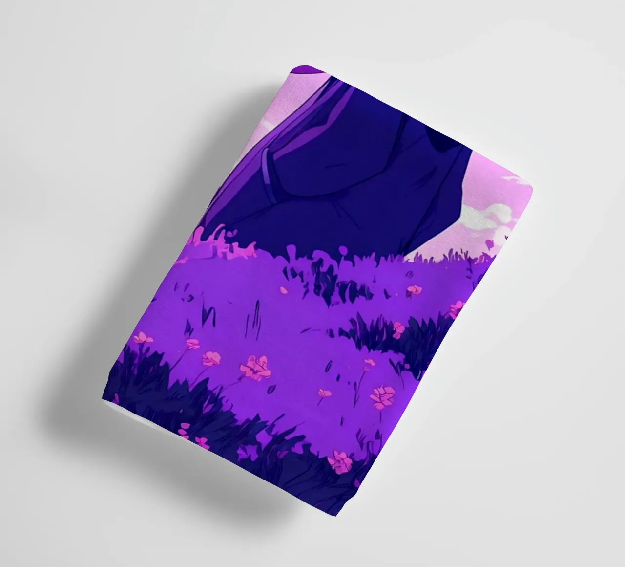 Una persona con sciarpa in piedi su una discesa Lofi Art asciugamano da bagno da LoFi Gallery