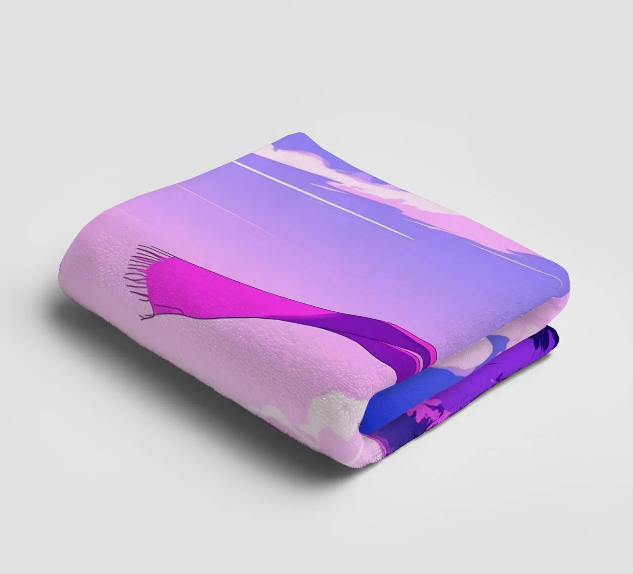 Una persona con sciarpa in piedi su una discesa Lofi Art asciugamano da bagno da LoFi Gallery
