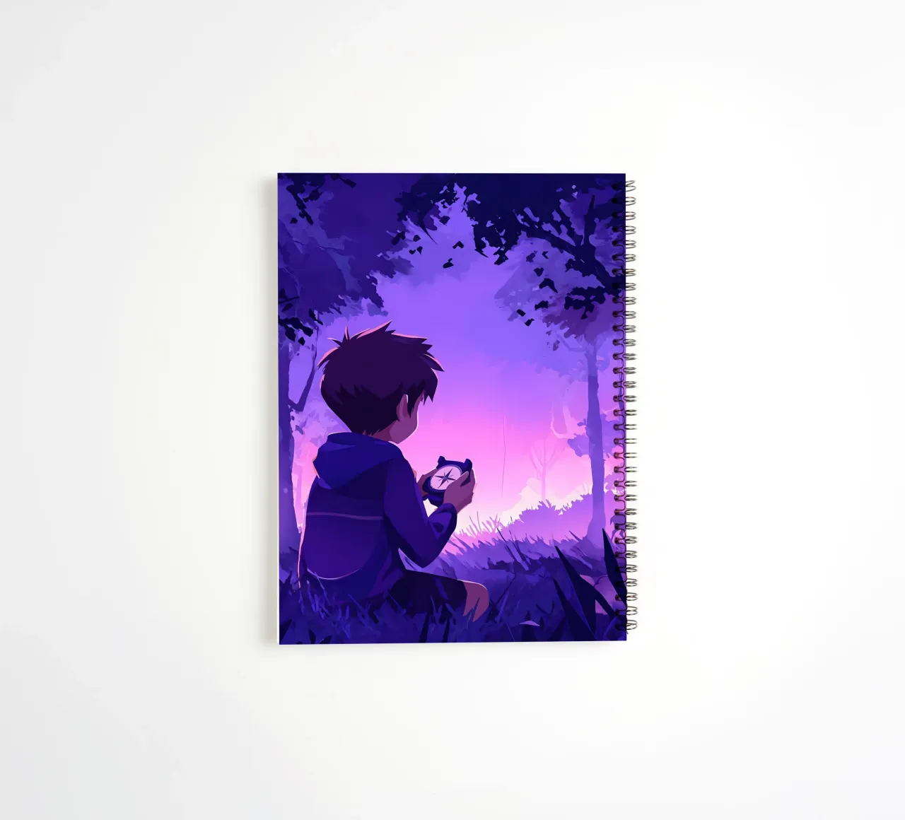 A Boy Lost In Jungle And Looking For Direction Lofi Art spiral notebook by LoFi Gallery