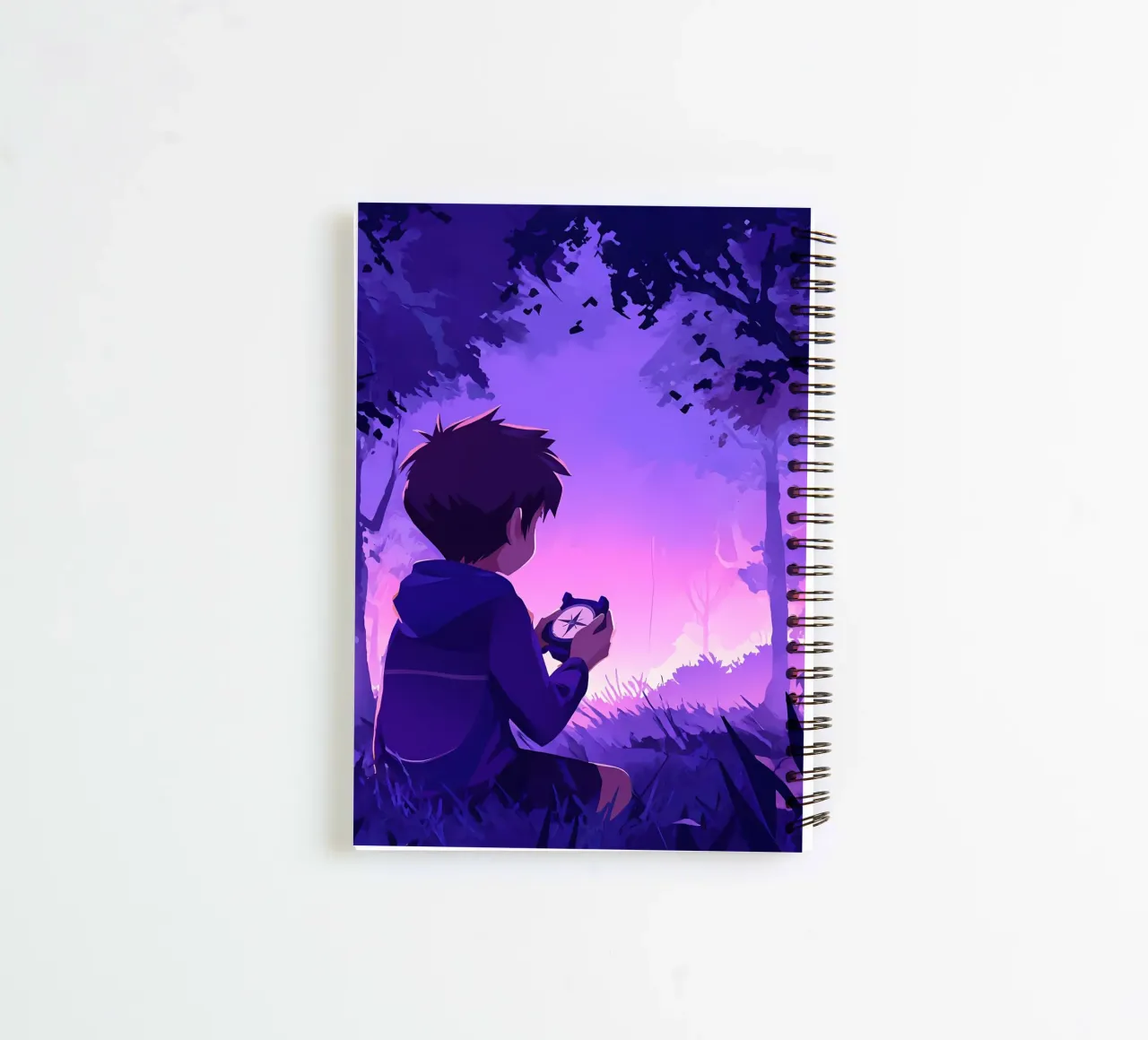 A Boy Lost In Jungle And Looking For Direction Lofi Art spiral notebook by LoFi Gallery