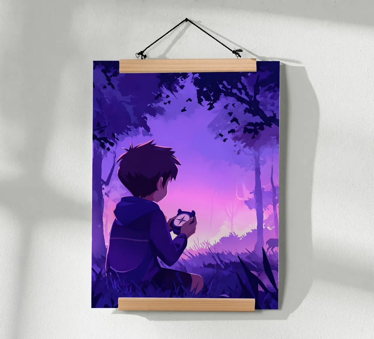 Un ragazzo perso nella giungla e in cerca di una direzione Lofi Art carta hahnemühle da LoFi Gallery