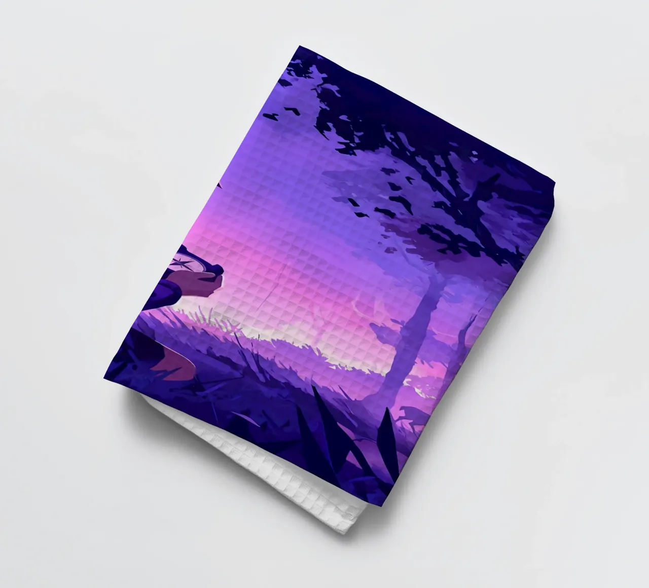 Un ragazzo perso nella giungla e in cerca di una direzione Lofi Art canovaccio da cucina da LoFi Gallery