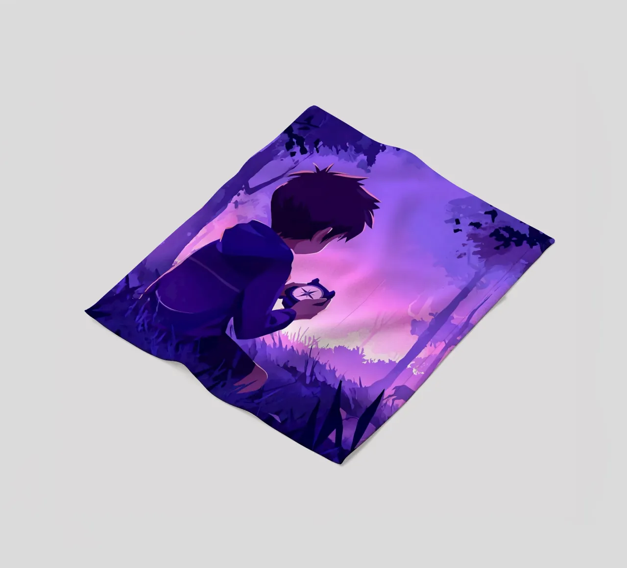 Un ragazzo perso nella giungla e in cerca di una direzione Lofi Art coperta in pile da LoFi Gallery