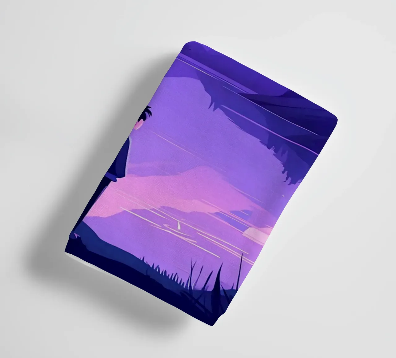 Ein Junge, der in der Nähe eines Bergsees steht Lofi Art Handtuch von LoFi Gallery