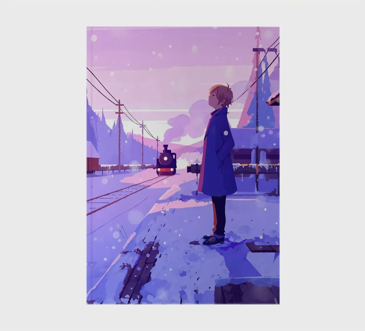 Un uomo che aspetta il treno alla stazione Lofi Art diario da LoFi Gallery