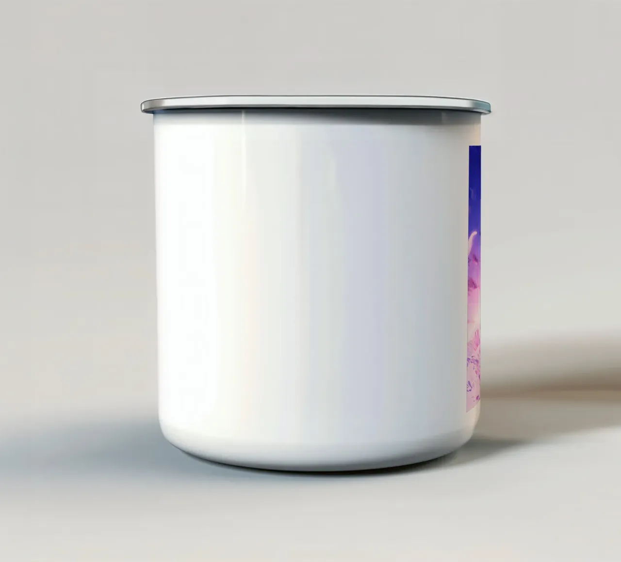 Un ragazzo in piedi vicino a un'onda dell'oceano Lofi Art tazza in smalto da LoFi Gallery