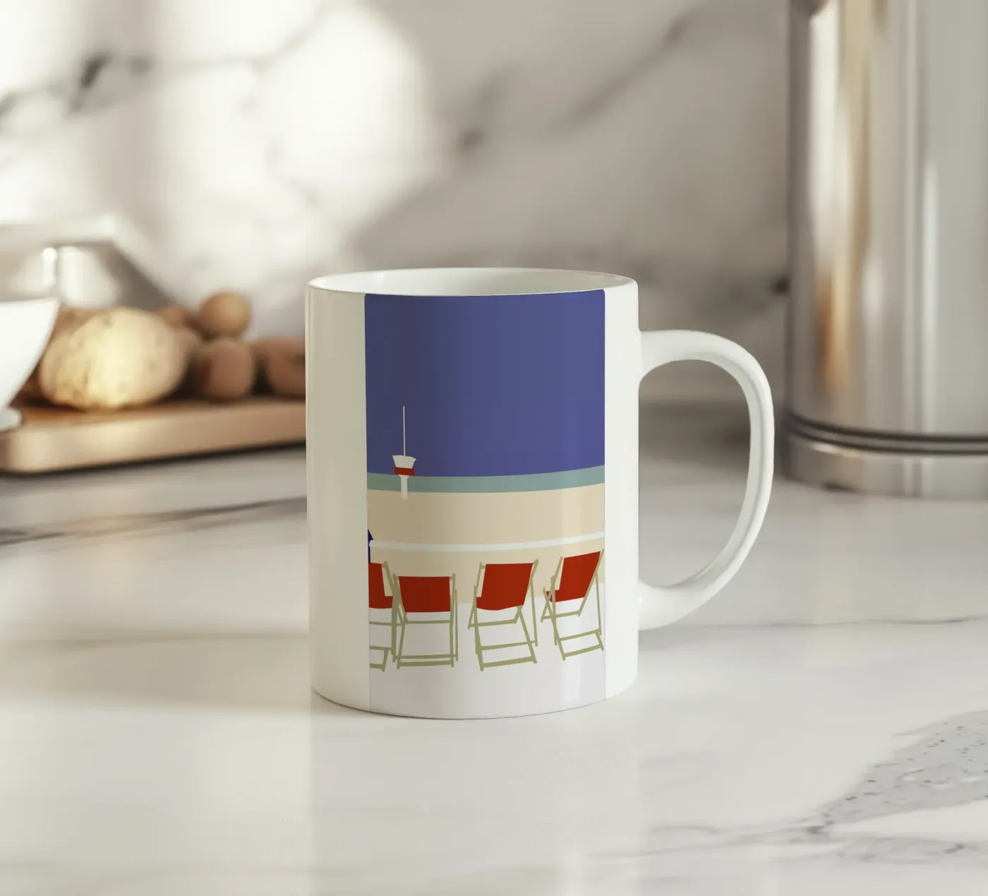 Seaside ceramic mug by Helena Ravenne