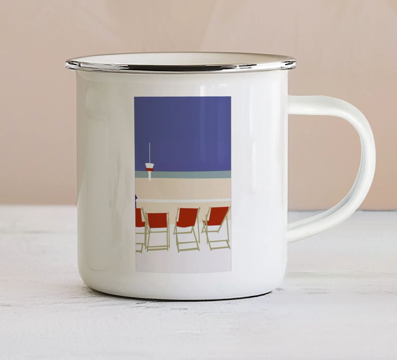 Seaside tazza in smalto da Helena Ravenne