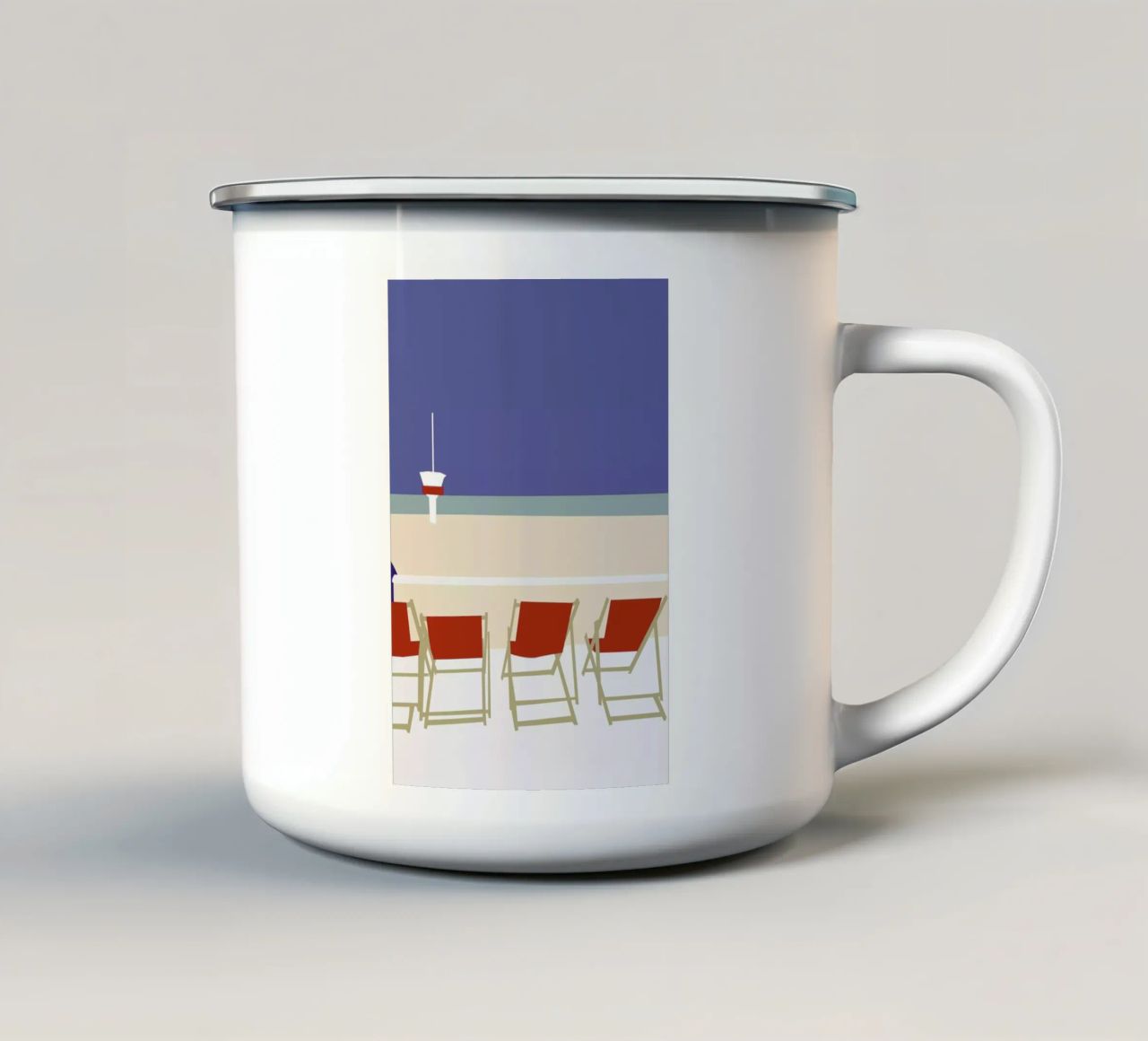 Seaside tazza in smalto da Helena Ravenne