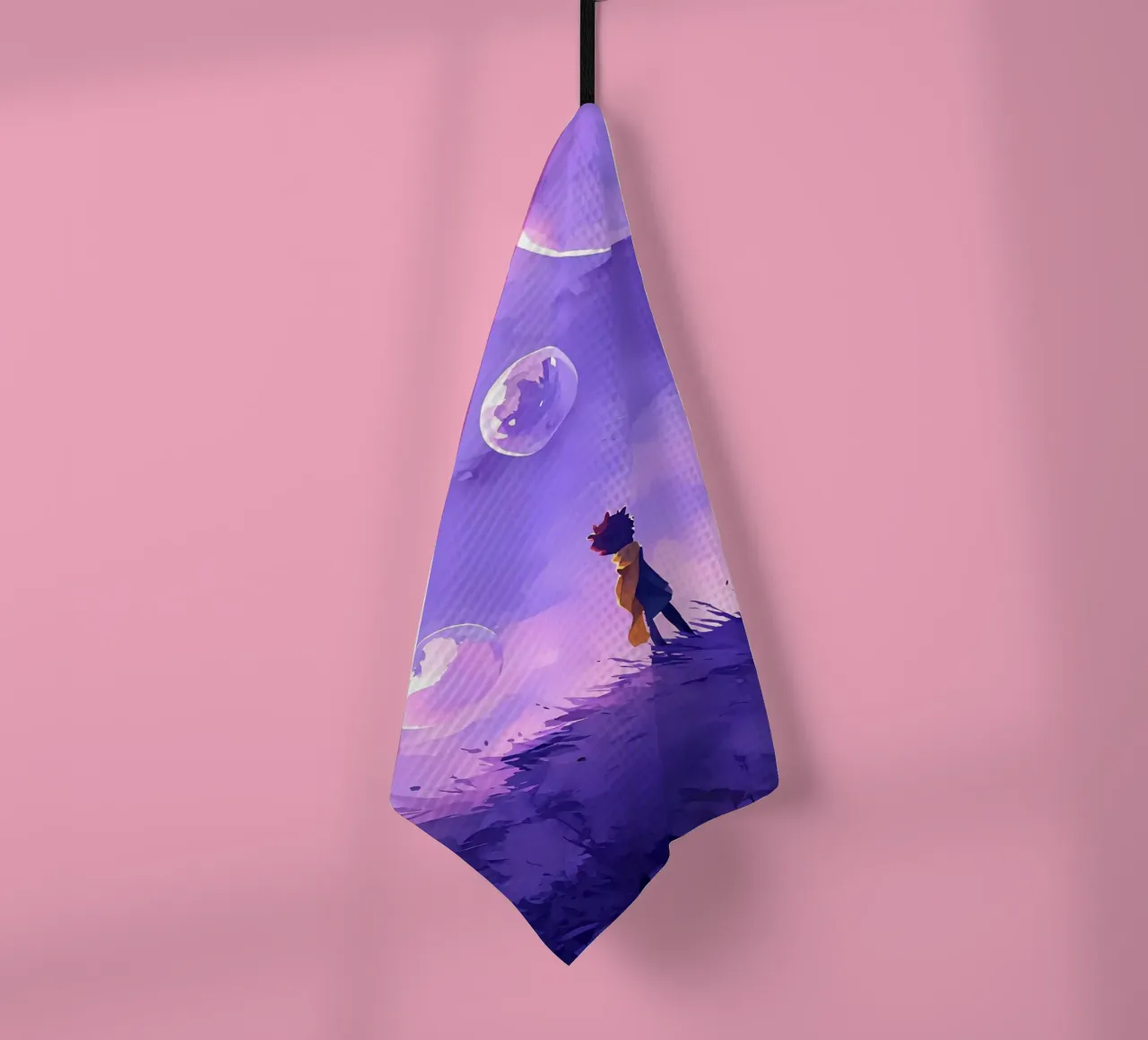 Un garçon dans un monde de rêve Lofi Art torchon de LoFi Gallery