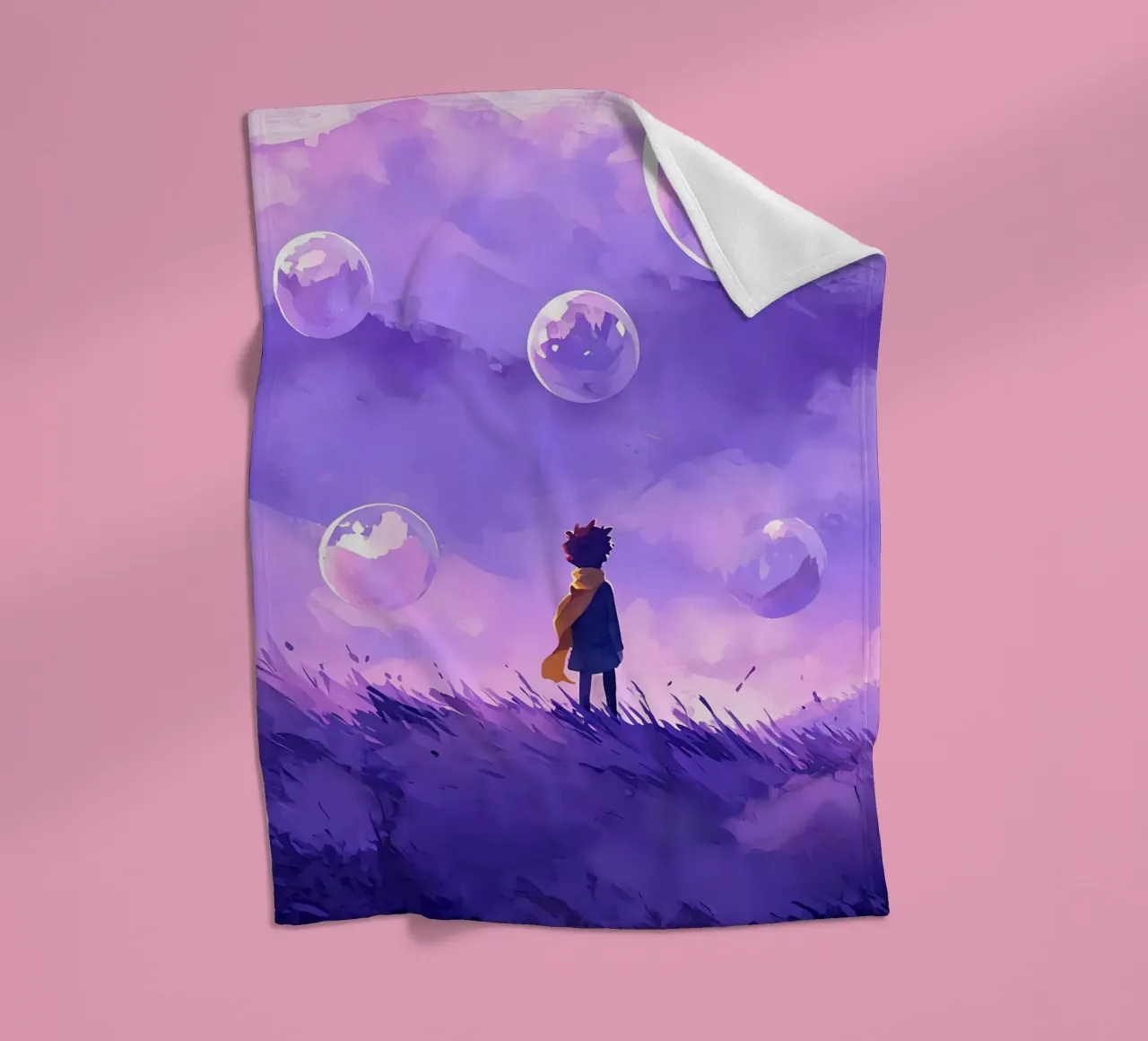 Un ragazzo nel mondo dei sogni Lofi Art coperta in pile da LoFi Gallery