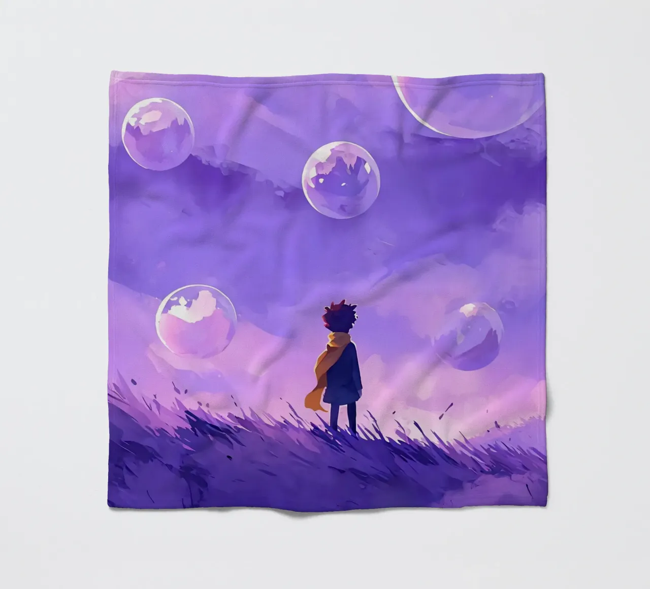 Un ragazzo nel mondo dei sogni Lofi Art coperta in pile da LoFi Gallery