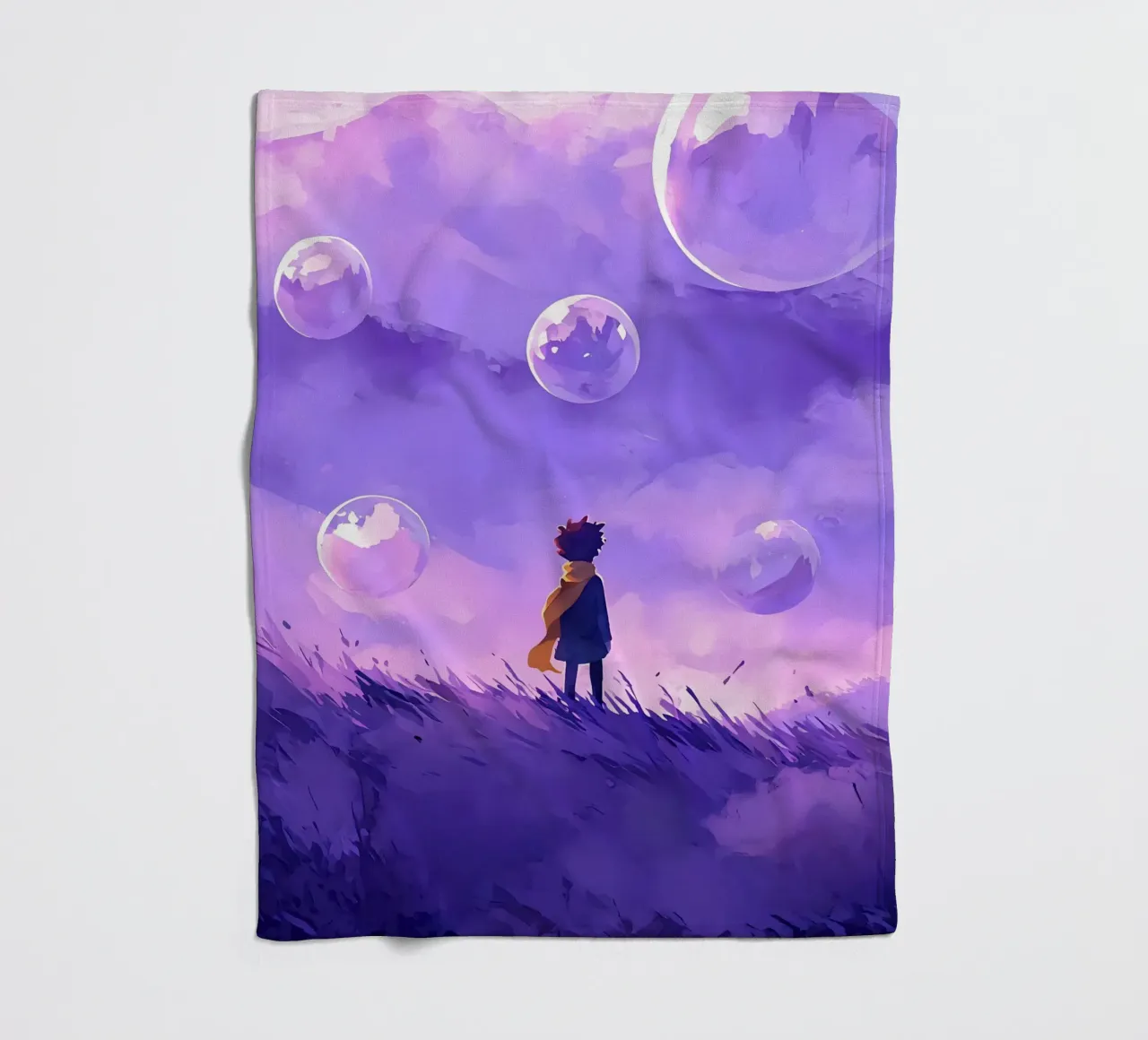 Un ragazzo nel mondo dei sogni Lofi Art coperta in pile da LoFi Gallery