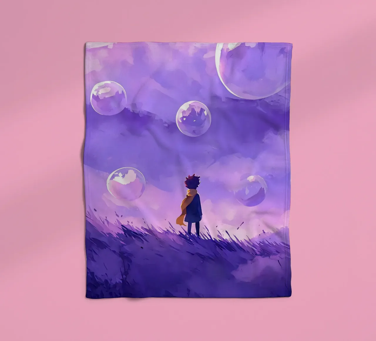 Un ragazzo nel mondo dei sogni Lofi Art coperta in pile da LoFi Gallery