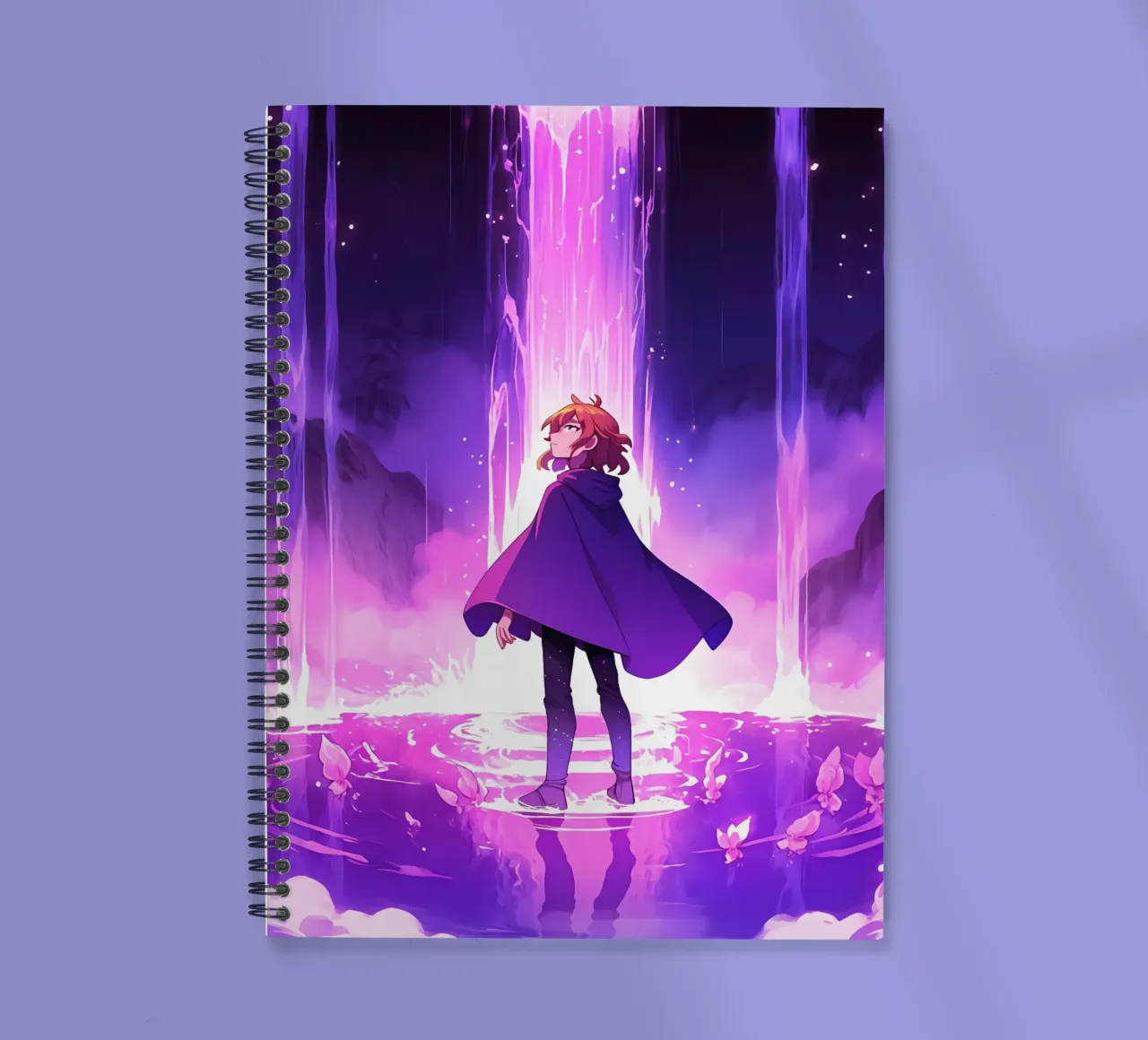 A Boy Standing In An Unknown World Lofi Art spiral notebook by LoFi Gallery