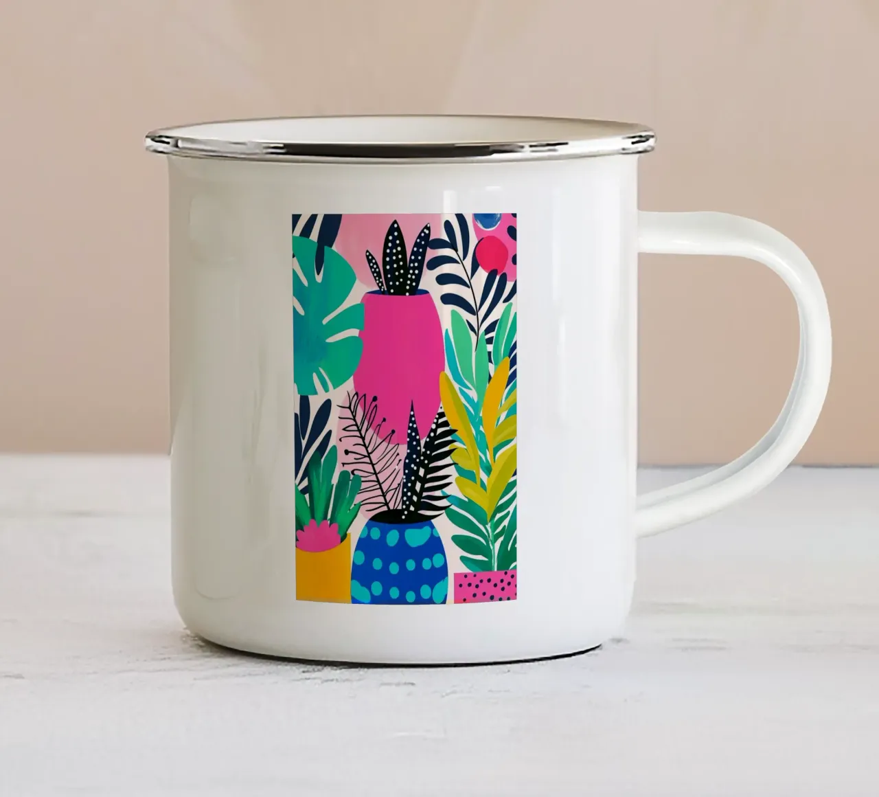 Fiori in vaso tazza in smalto da Justyna Jaszke JBJart