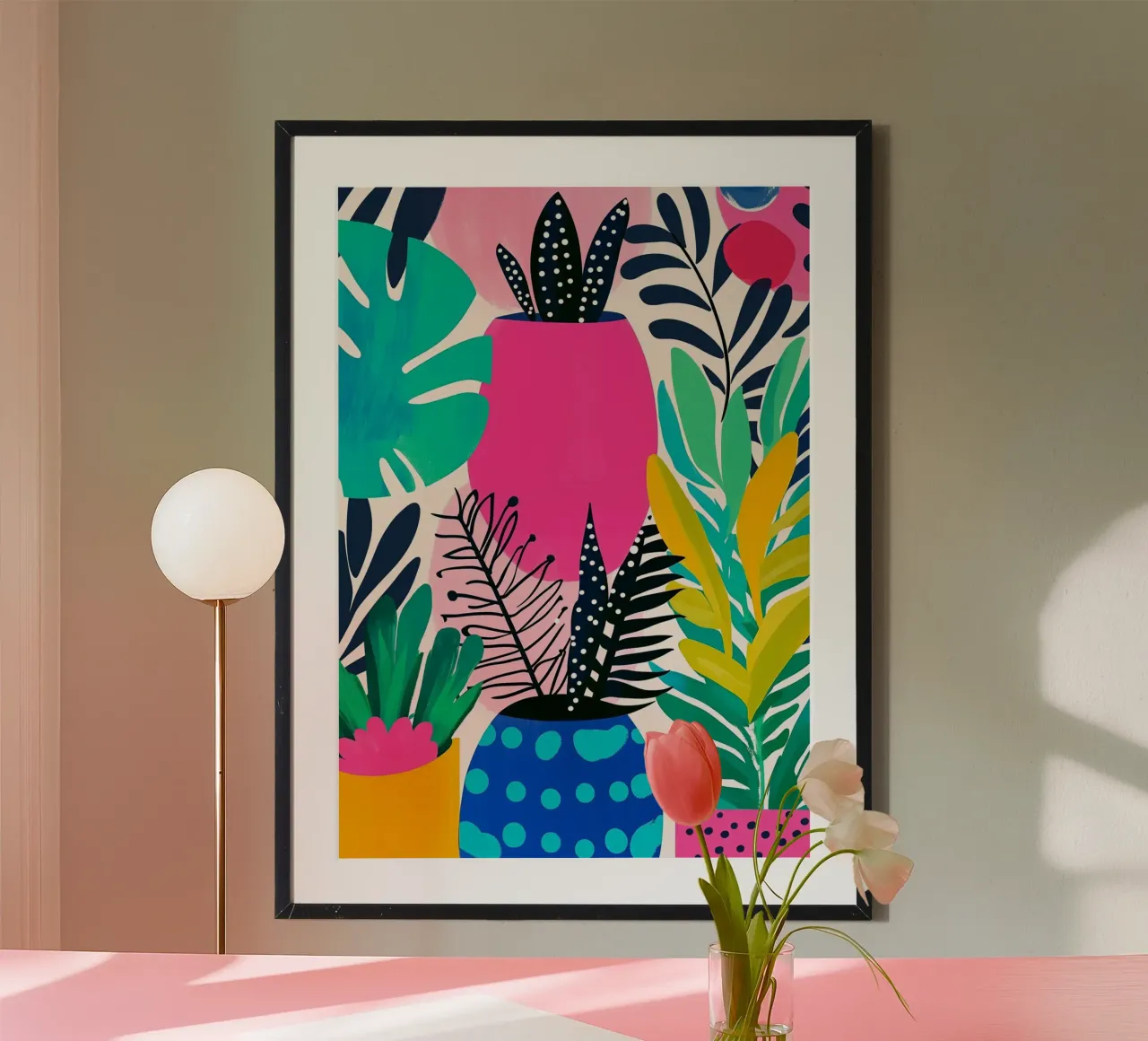 Potted flowers poster by Justyna Jaszke JBJart
