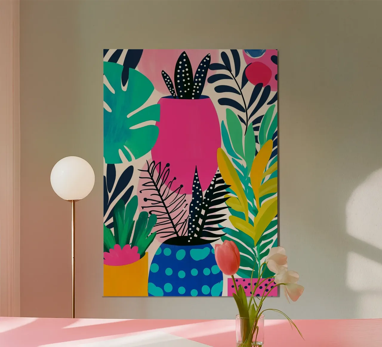 Potted flowers poster by Justyna Jaszke JBJart