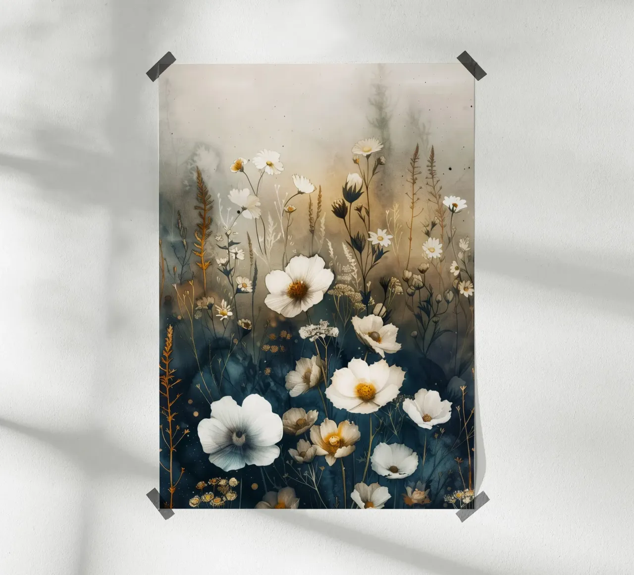 Prato pieno di fiori poster con telaio in legno da Justyna Jaszke JBJart