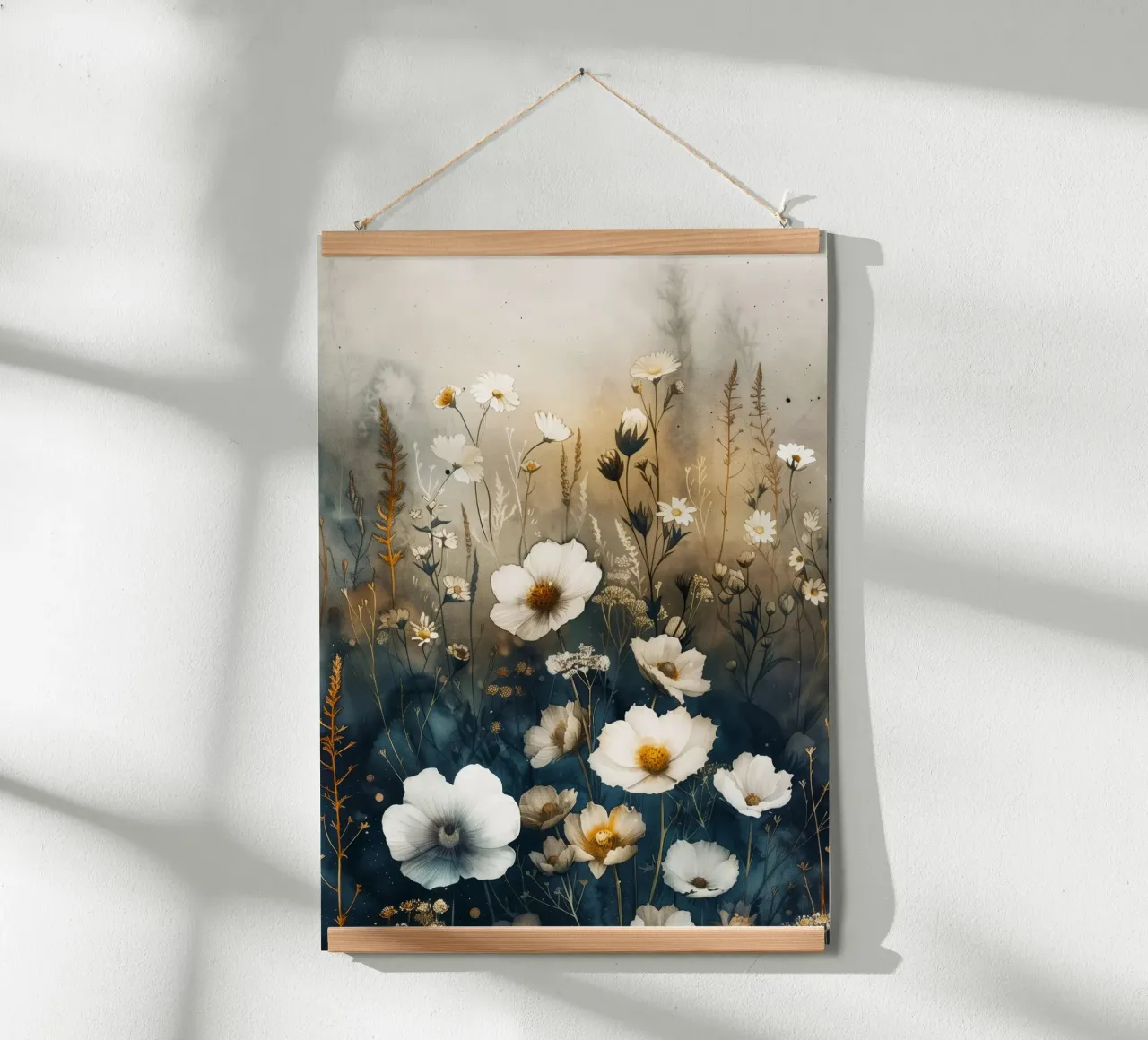 Prato pieno di fiori poster con telaio in legno da Justyna Jaszke JBJart