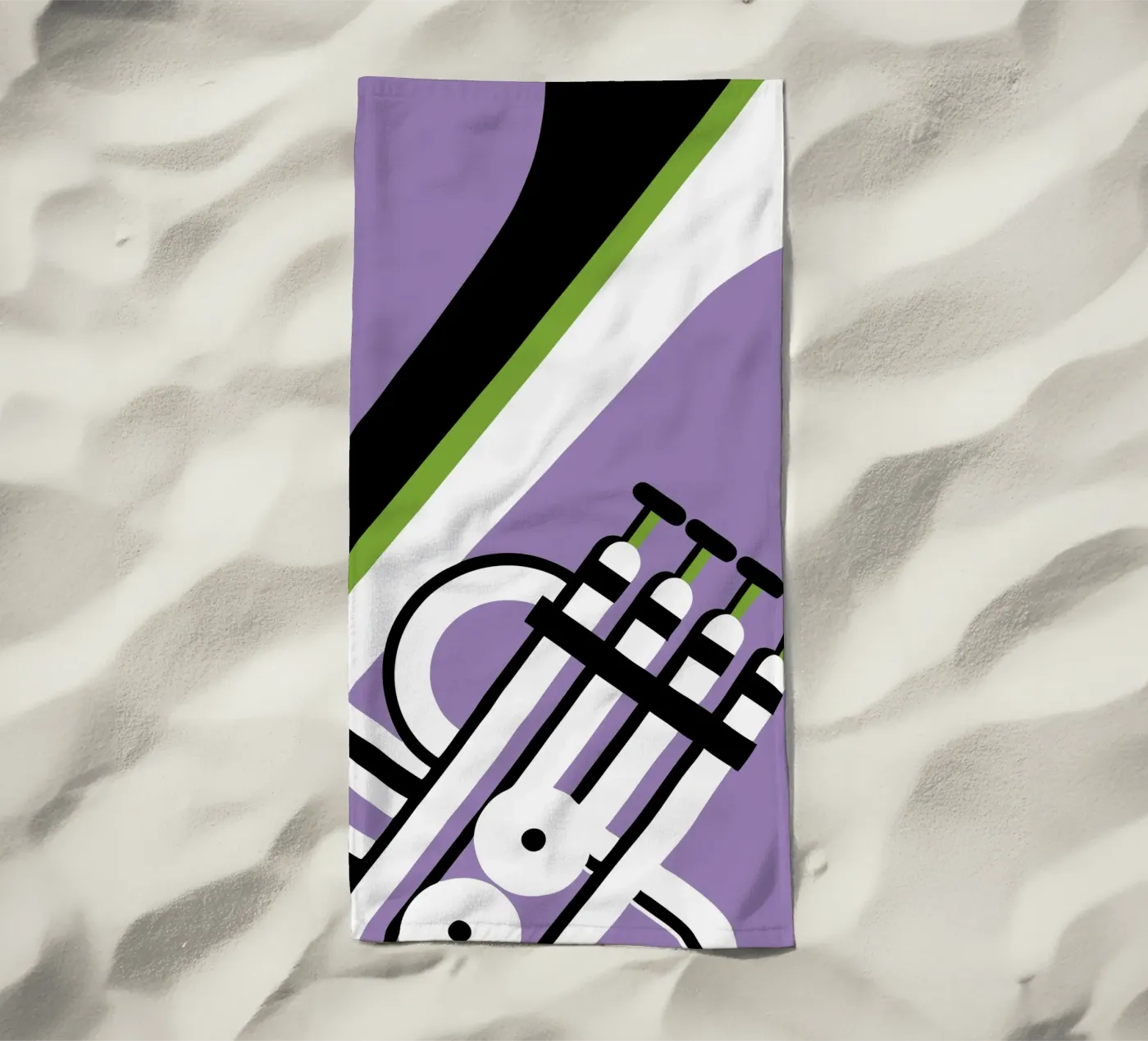 Trumpet beach towel by LOOK DIFFERENT