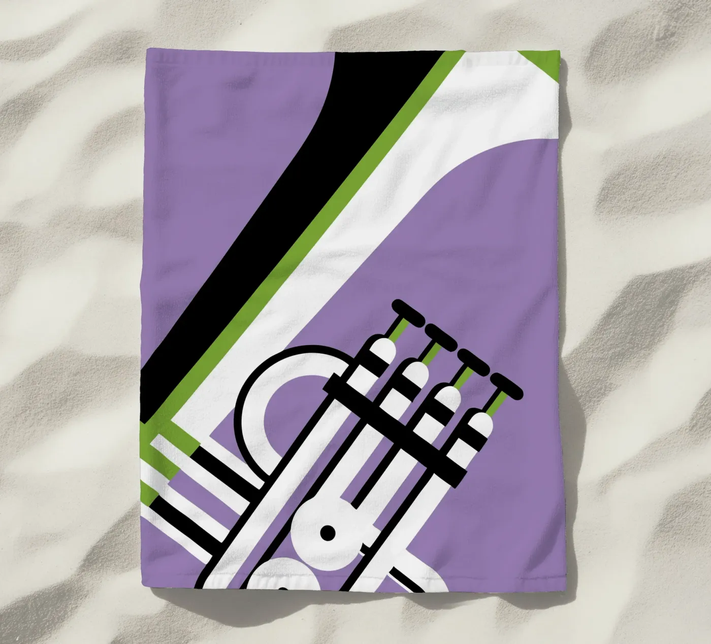 Trumpet beach towel by LOOK DIFFERENT