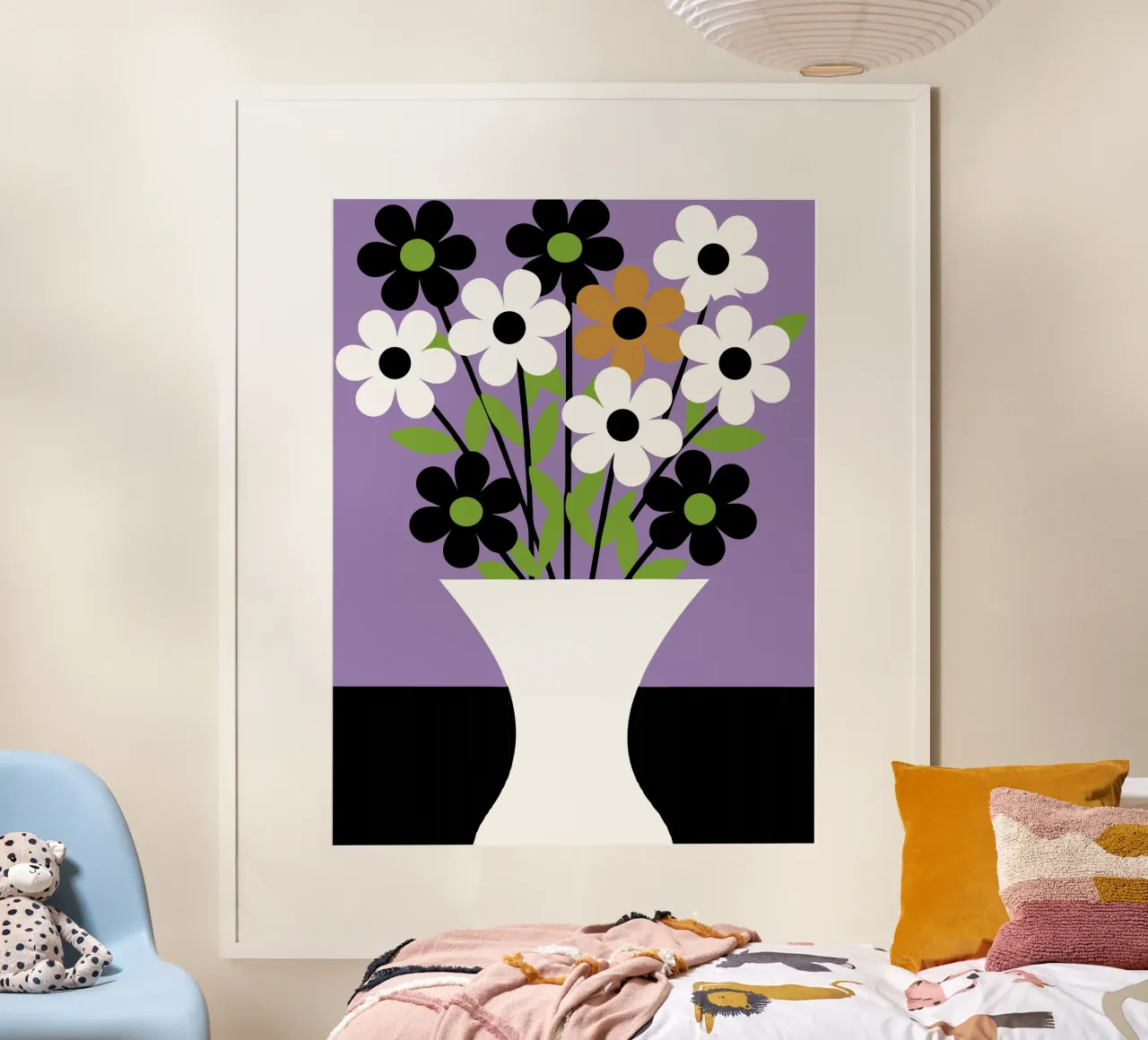 Vaso di fiori poster con telaio in legno da LOOK DIFFERENT