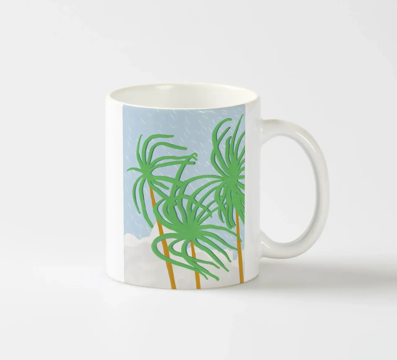 Strandpalm wiegend in de wind keramische mok van Little Dean