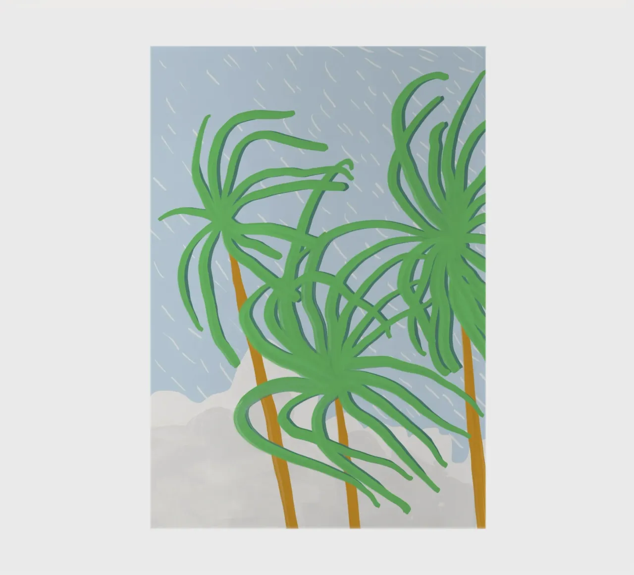 Beach palm swaying in the wind notebook by Little Dean
