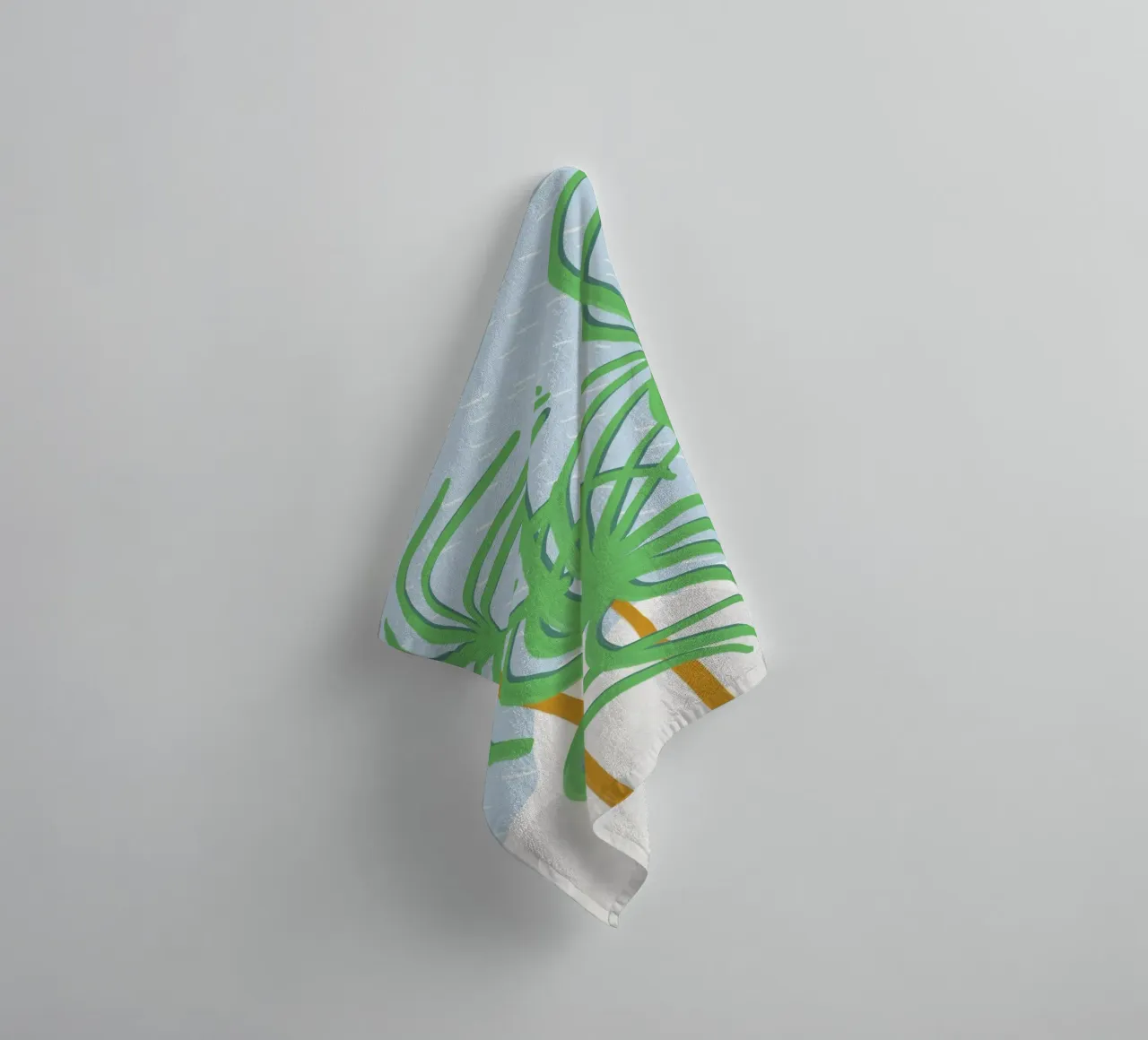 Beach palm swaying in the wind towel by Little Dean