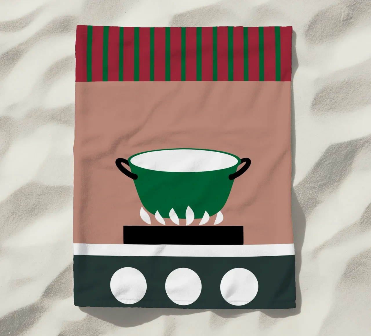 Cooking Stove beach towel by LOOK DIFFERENT