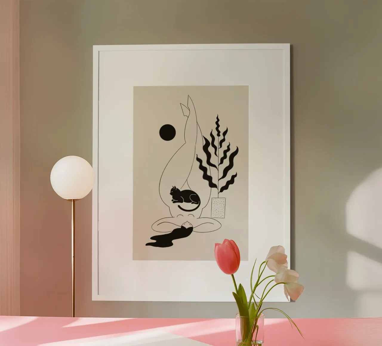 Don't Mind Me poster con telaio in legno da Graphite