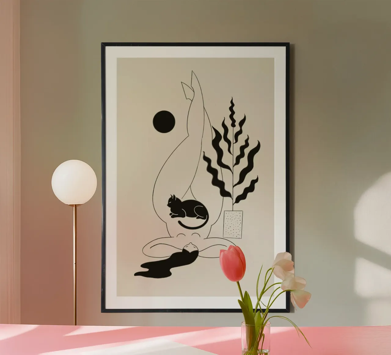 Don't Mind Me poster con telaio in legno da Graphite