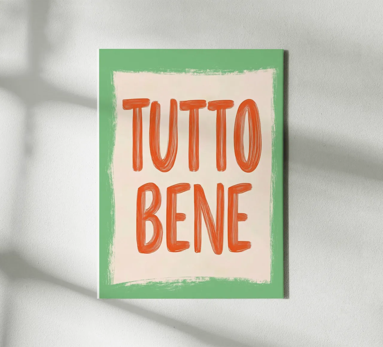 Tutto Bene, Slogan tela con Cornice a cassetta da Carinaprint