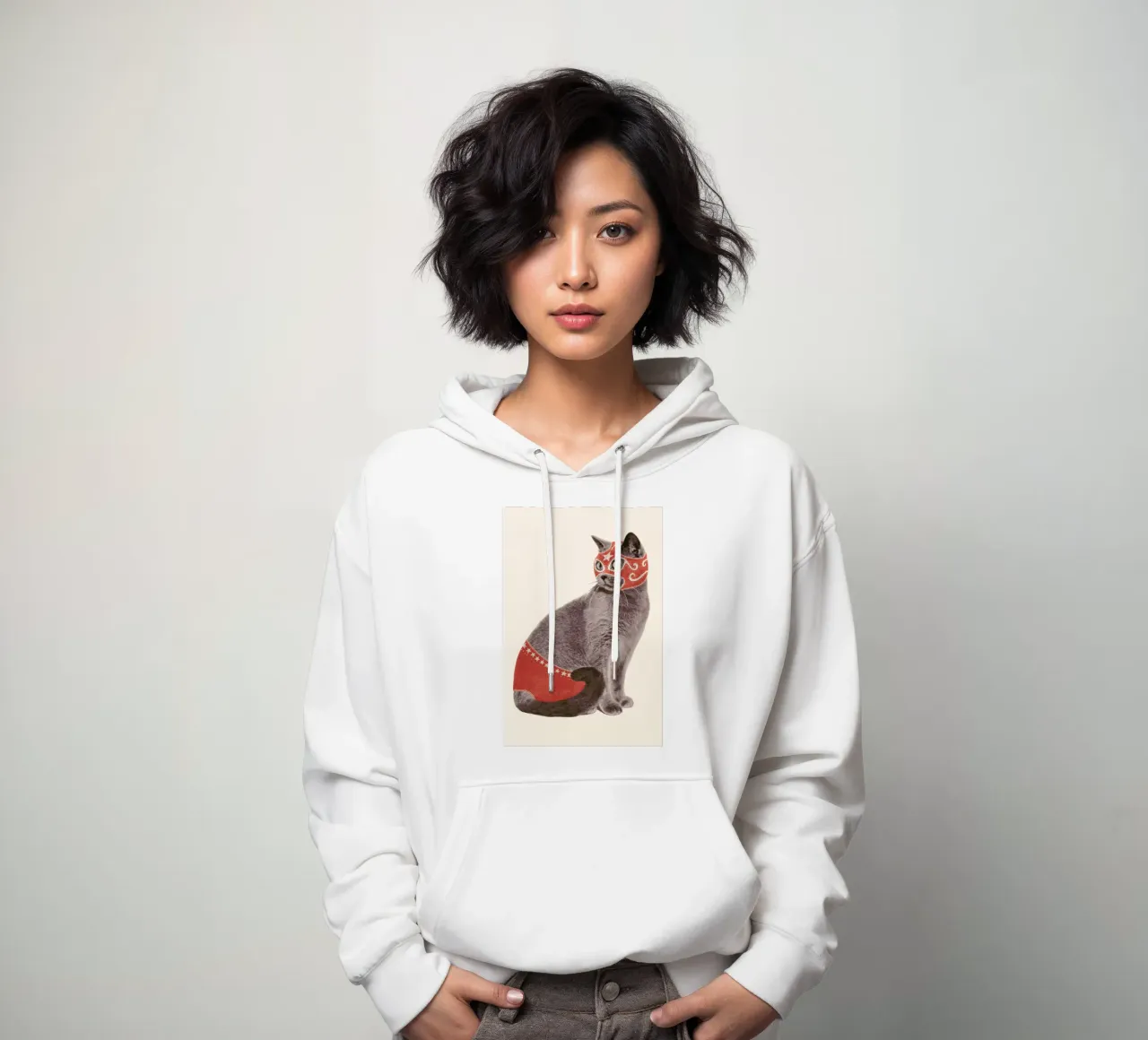 Chat Catcheur Print felpa con cappuccio da Florent Bodart